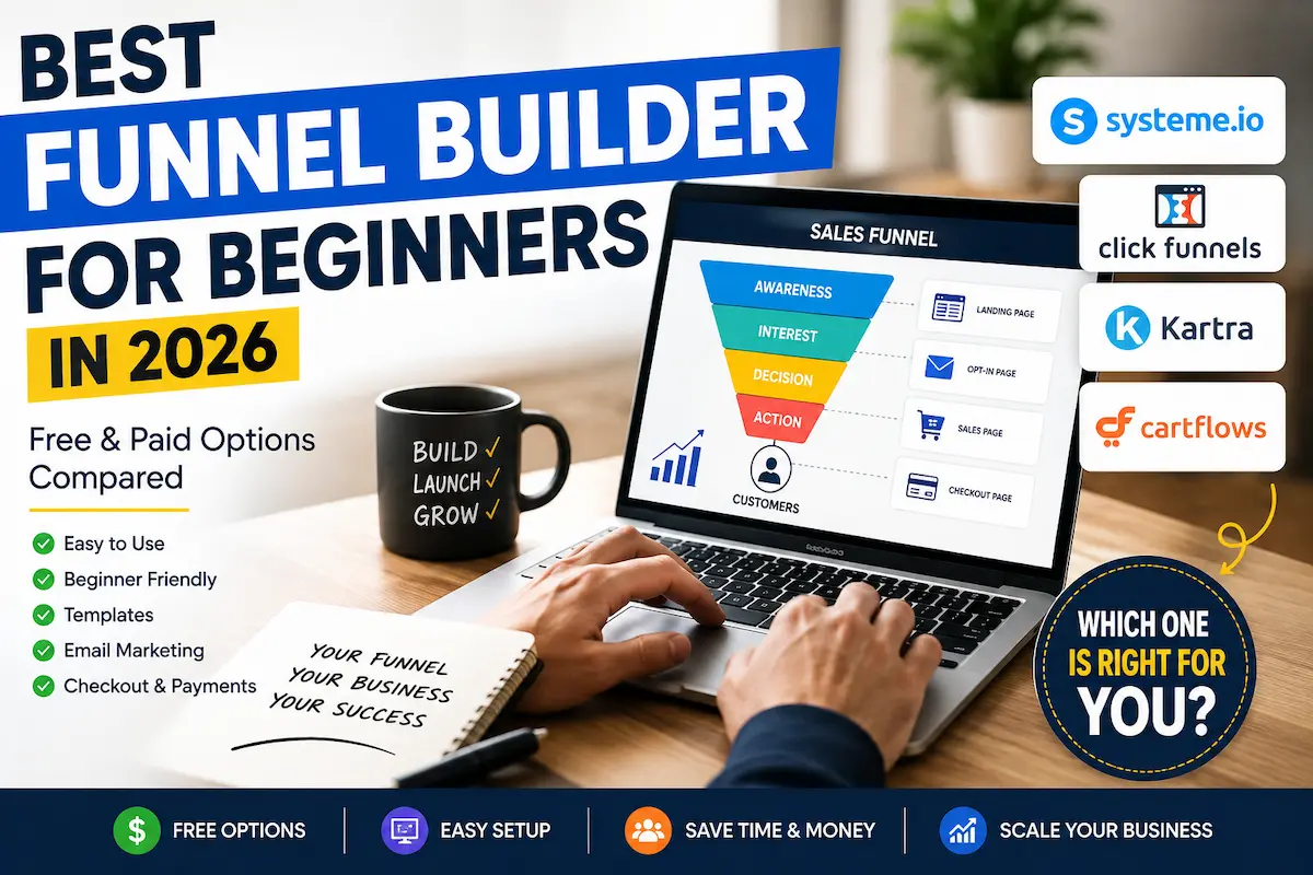 Best funnel builder for beginners in 2026 comparing beginner-friendly funnel software options