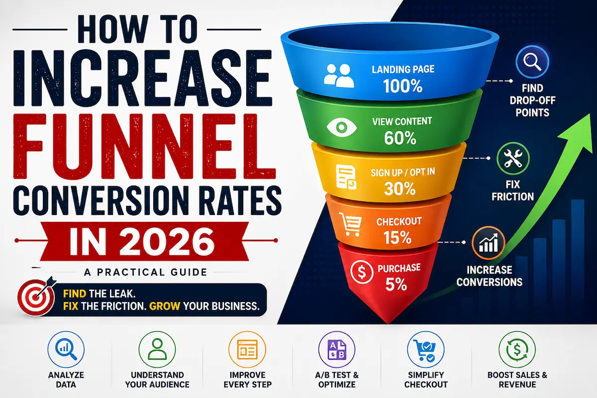 How to increase funnel conversion rates by finding and fixing sales funnel drop-off points