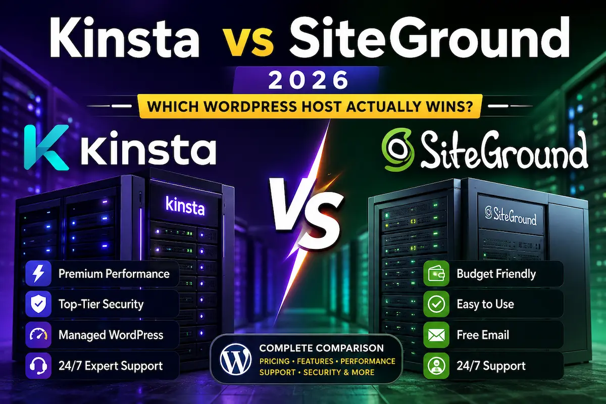 Kinsta vs SiteGround 2026 WordPress hosting comparison