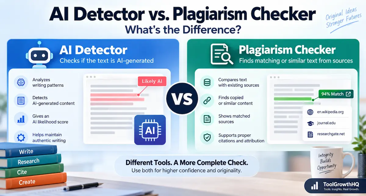 AI detector vs plagiarism checker comparison