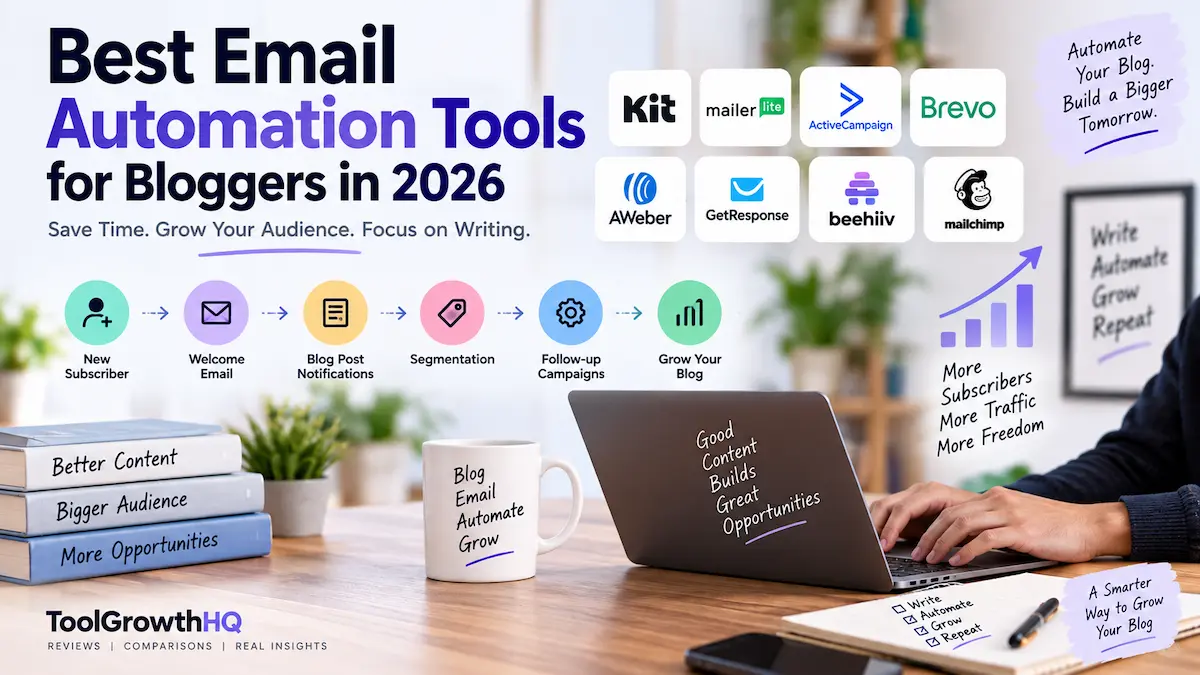 Comparison chart of best email automation tools for bloggers in 2026