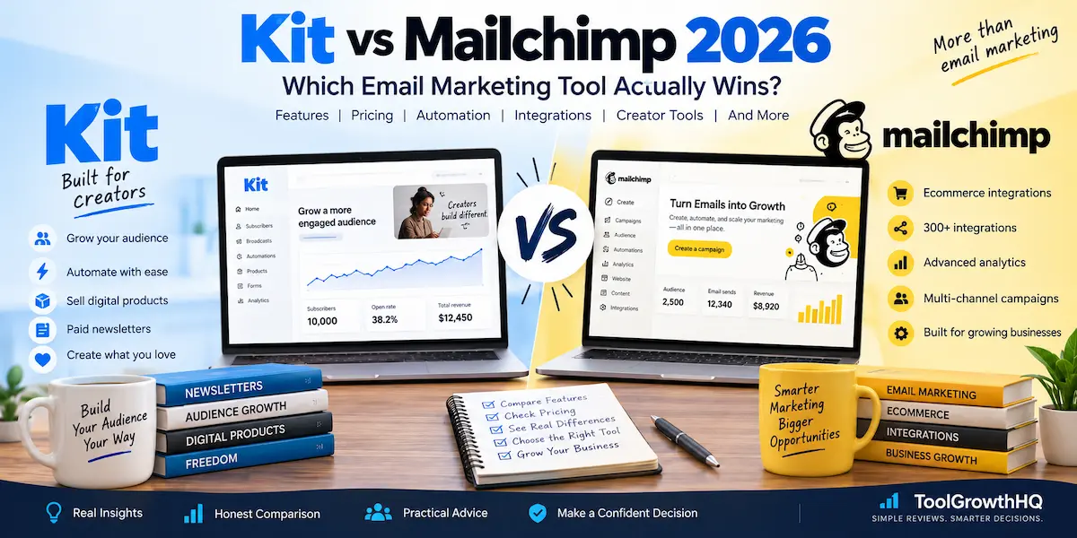 Kit vs Mailchimp 2026 pricing and feature comparison chart