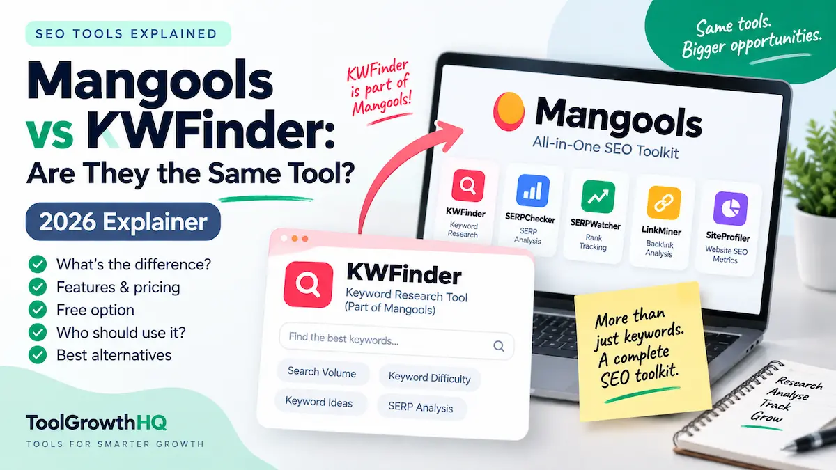 Mangools vs KWFinder comparison showing KWFinder inside the Mangools SEO toolkit