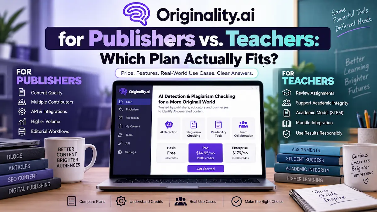 Originality.ai plans compared for publishers and teachers in 2026